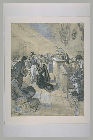 Projet d'illustration : scène dans un tribunal, image 1/1