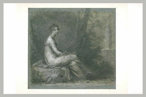 Portrait de l'Impératrice Joséphine (1763-1814) assise dans un parc, image 2/2