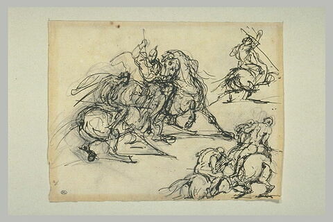 Plusieurs croquis pour : Hercule, les Centaures et les Lapithes, image 1/1