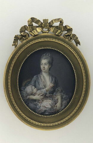 Portrait de Madame Roslin, née Suzanne Giroust, avec sa fille enfant
