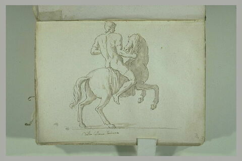 Un soldat à cheval, galopant vers la droite, image 2/2