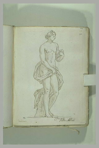 Femme nue debout, retenant une draperie, image 1/1