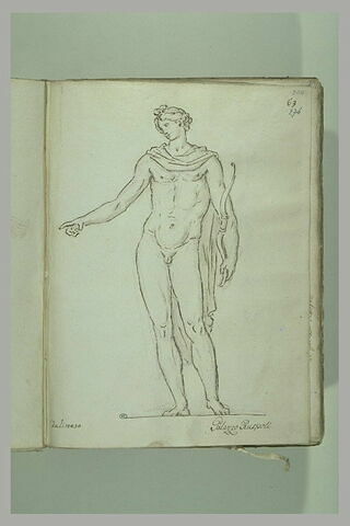Jeune homme debout, nu, une draperie sur les épaules, ... ; Apollon