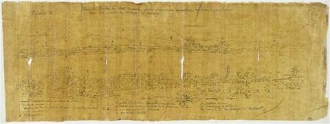 Vues panoramique de Corfou et notes manuscrites