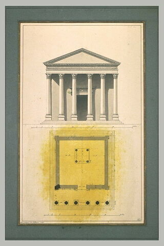Plan et élévation du temple de Neptune à Palmyre, image 1/1