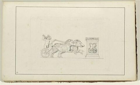 Etude d'un bas-relief antique représentant Eros conduisant son char, image 1/2