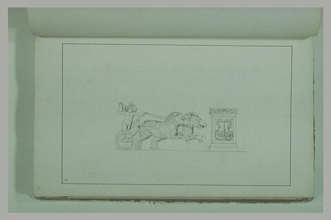 Etude d'un bas-relief antique représentant Eros conduisant son char, image 2/2