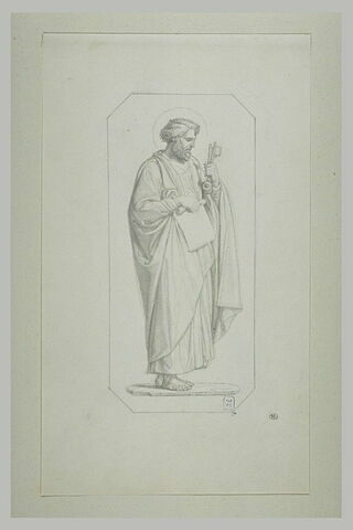 Saint Pierre, présenté de profil, dans un encadrement octogonal, image 1/1