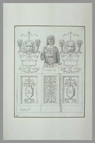 Buste de Louis XII entouré de motifs décoratifs, image 2/2