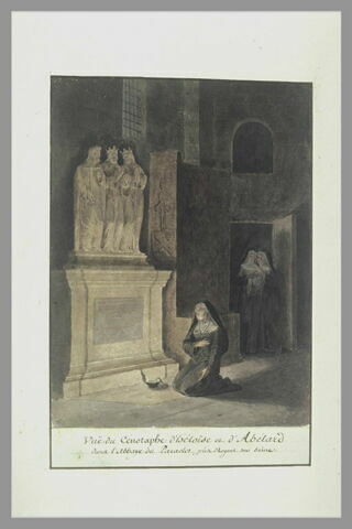 Vue du cénotaphe d'Héloïse et Abélard dans l'abbaye du Paraclet, image 2/2
