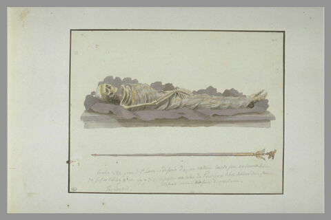 Les restes de Louis VIII, exhumés de son tombeau en 1793, image 2/2