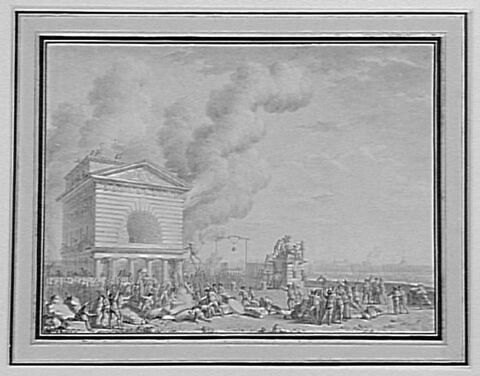 Barrière de la conférence incendiée le 12 juillet 1789