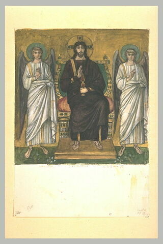 Le Christ entre deux anges, d'après une mosaïque de San Apollinare Nuovo, image 1/1