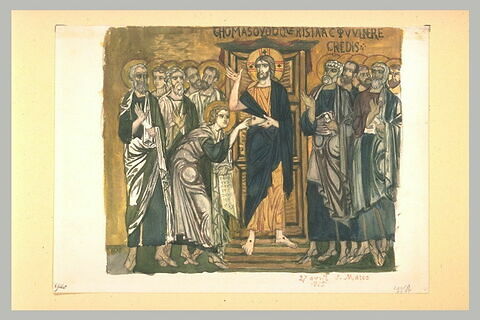 L'Incrédulité de saint Thomas, d'après une mosaïque d'un arc de Saint-Marc, image 1/1