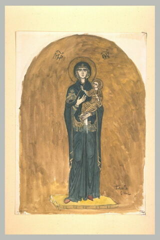 Vierge à l'Enfant d'après la mosaïque de l'abside de Santa Maria de Torcello, image 1/1