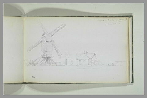 Paysage avec un moulin à vent dans les environs de Boulogne