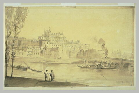 Vue du château d'Amboise, prise de l'autre côté de la Loire, image 1/1