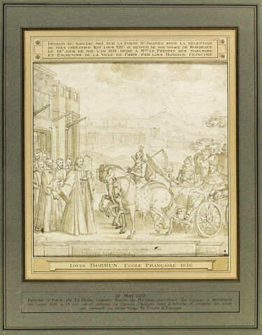 Louis XIII, l'Infante Anne d'Autriche, Marie de Médicis, entrant à Paris