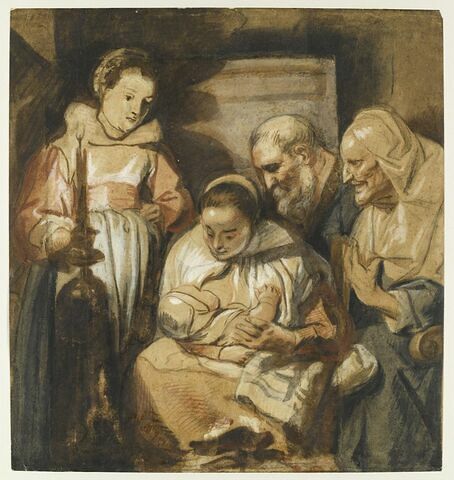 La Sainte Famille, avec sainte Anne (?) et une servante, image 1/2