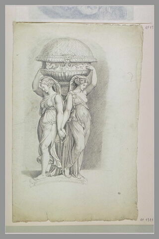 Cassolette : deux femmes supportant un vase, image 1/1
