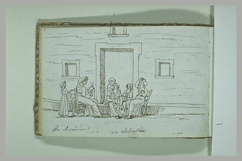 Groupe de personnages devant une maison, rue Alexandrine, image 1/1
