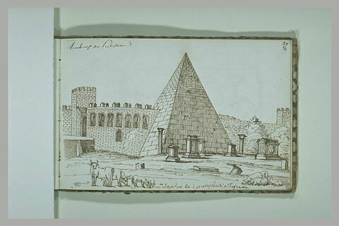 Vue de la pyramide de Cestius et des tombeaux des Protestants au Tesctaccio