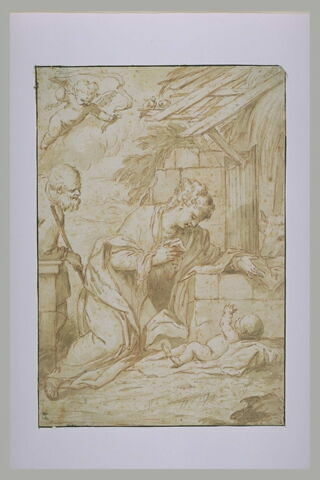 Saint Joseph et la Vierge contemplant l'Enfant, image 2/2
