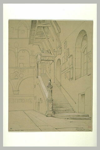 Cour et escalier du Bargello à Florence, image 1/1
