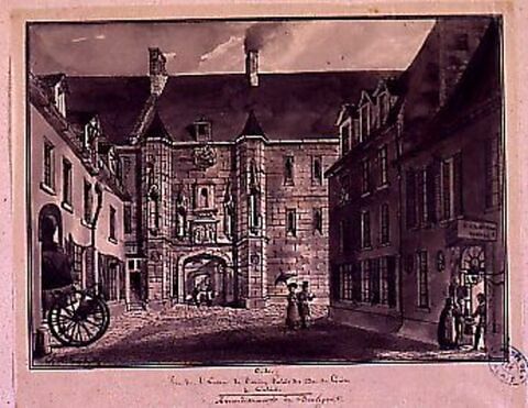 Vue de l'entrée de l'ancien palais des ducs de Guise à Calais