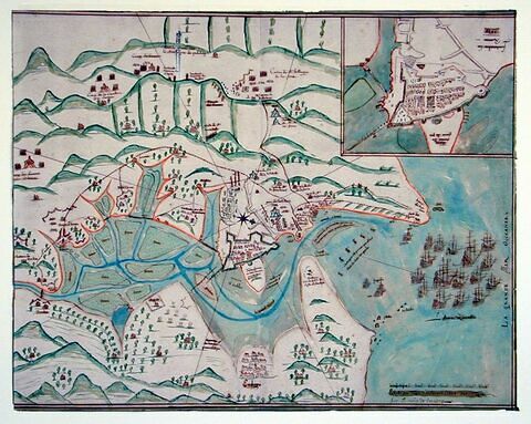 Carte d'Hendaye et plan de Fontanarabie en ruines
