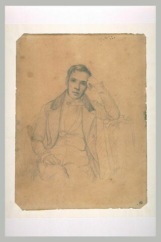 Portrait de Louis Amiel, la tête appuyée sur la main gauche, image 1/1