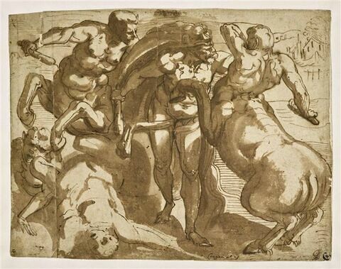 Hercule luttant contre les centaures