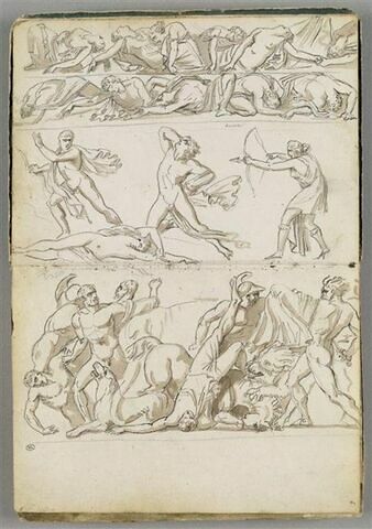 Trois compositions en frise avec des personnages à l'antique, image 2/2