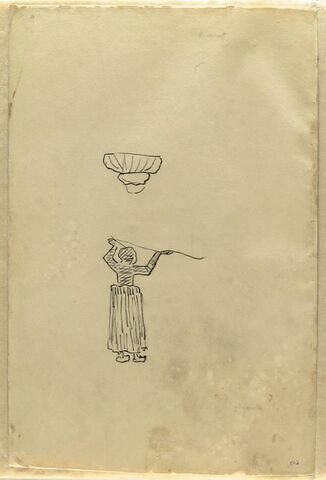 Etude d'une femme bretonne, de dos et motif décoratif, image 1/2