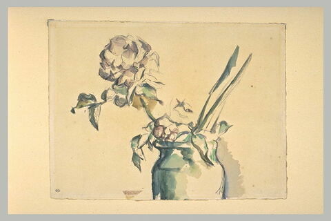 Rose dans un vase vert, image 1/1
