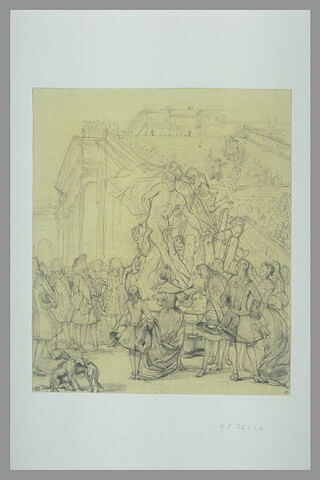 Etude pour 'Puget présentant son 'Milon de Crotone' au roi Louis XIV', image 2/2