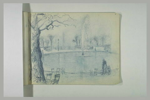 Vue de grand bassin à l'entrée du jardin des Tuileries, image 1/1
