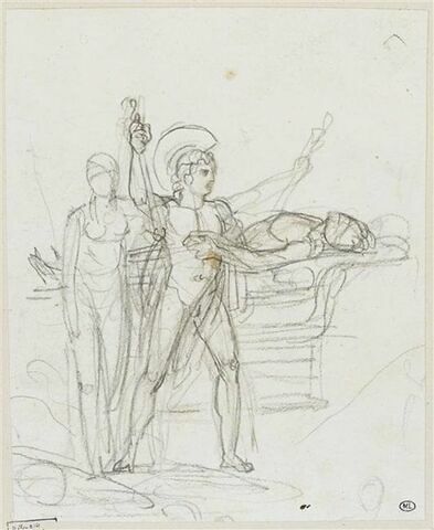 Achille et une autre figure près du cadavre de Patrocle