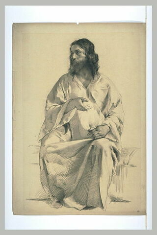 Le Christ assis, regardant vers la gauche, image 1/1
