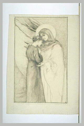Une enfant dans les bras d'une sainte : étude pour Refugium, image 1/1