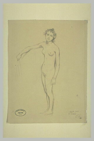 Jeune femme nue, debout : étude pour le Bain, image 1/1