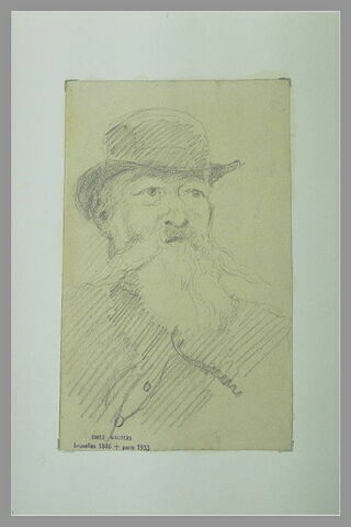 Portrait d'homme barbu, coiffé d'un chapeau