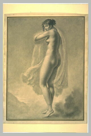 Jeune femme nue, debout, de profil, image 1/1