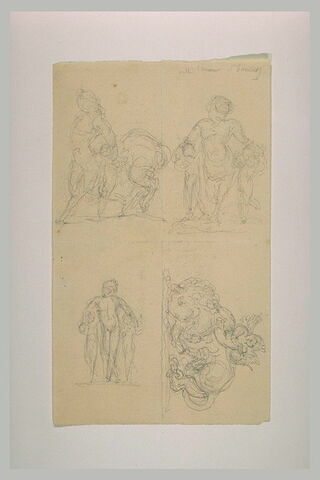 L'Amour jouant de la lyre sur le lion vaincu, ou avec centaure, ou Bacchus, image 1/1