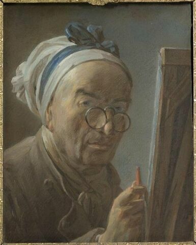 Autoportrait de Chardin à son chevalet.