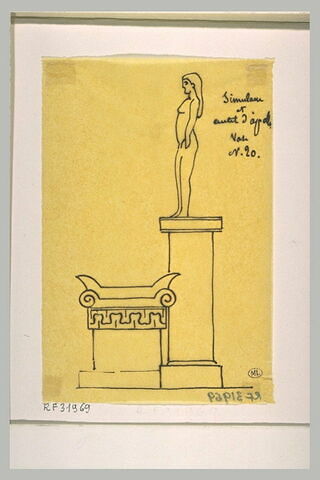 Feuille d'études : 'Simulacre et autel d'Apollon'.