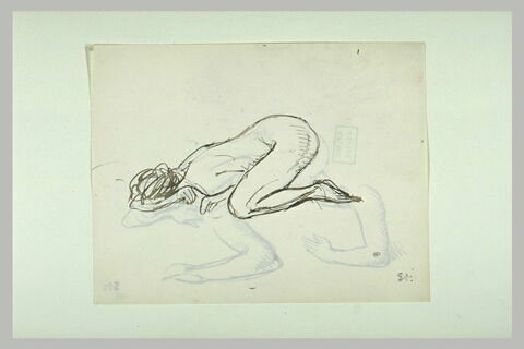Femme nue, prosternée, image 1/1