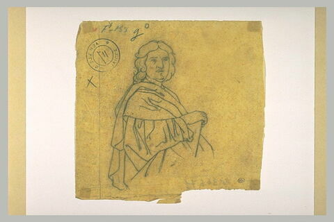 Portrait de Nicolas Poussin, de trois-quart vers la droite, vu en buste