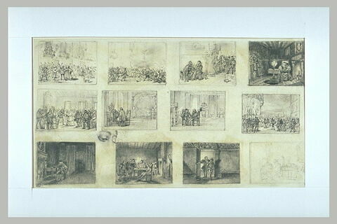 Douze scènes d'époque Renaissance et une étude de tête, image 2/2