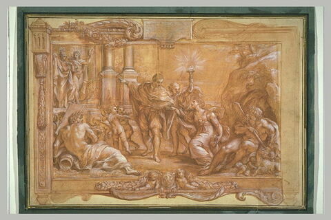 Annibal Carrache conduisant la Peinture au Temple de Pallas et d'Apollon